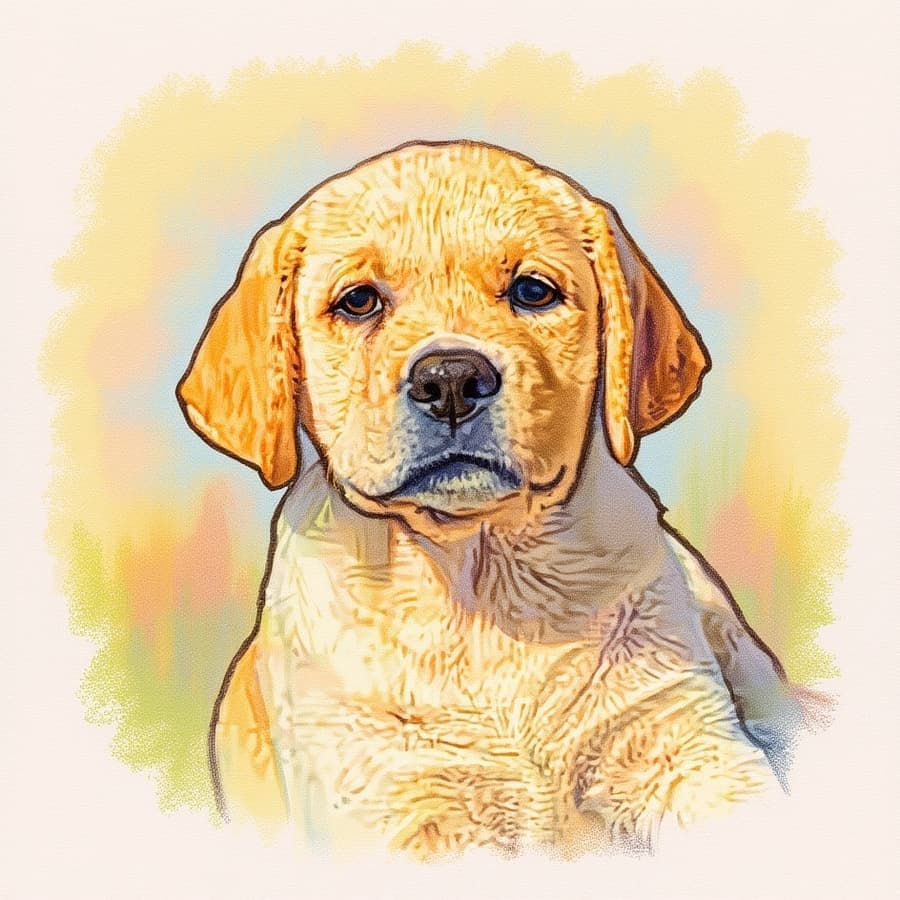 Retrato de pet no estilo Esboço a pastel — PetMona