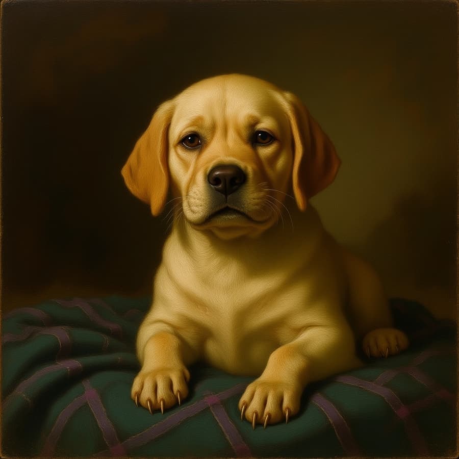 O mesmo pet como amostra de Óleo Renascentista