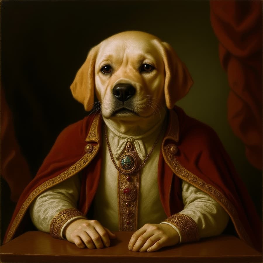 Same pet as a Royal Court portrait sample