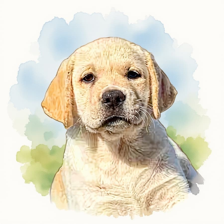Retrato de pet no estilo Aquarela — PetMona