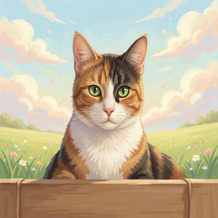 Styled pet portrait sample