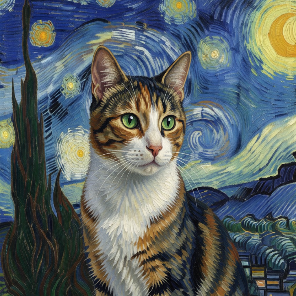 Styled pet portrait sample